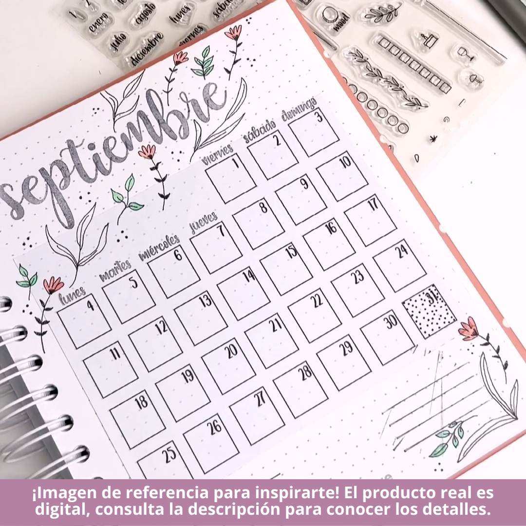 Calendarios - Plantilla para Bullet Journal