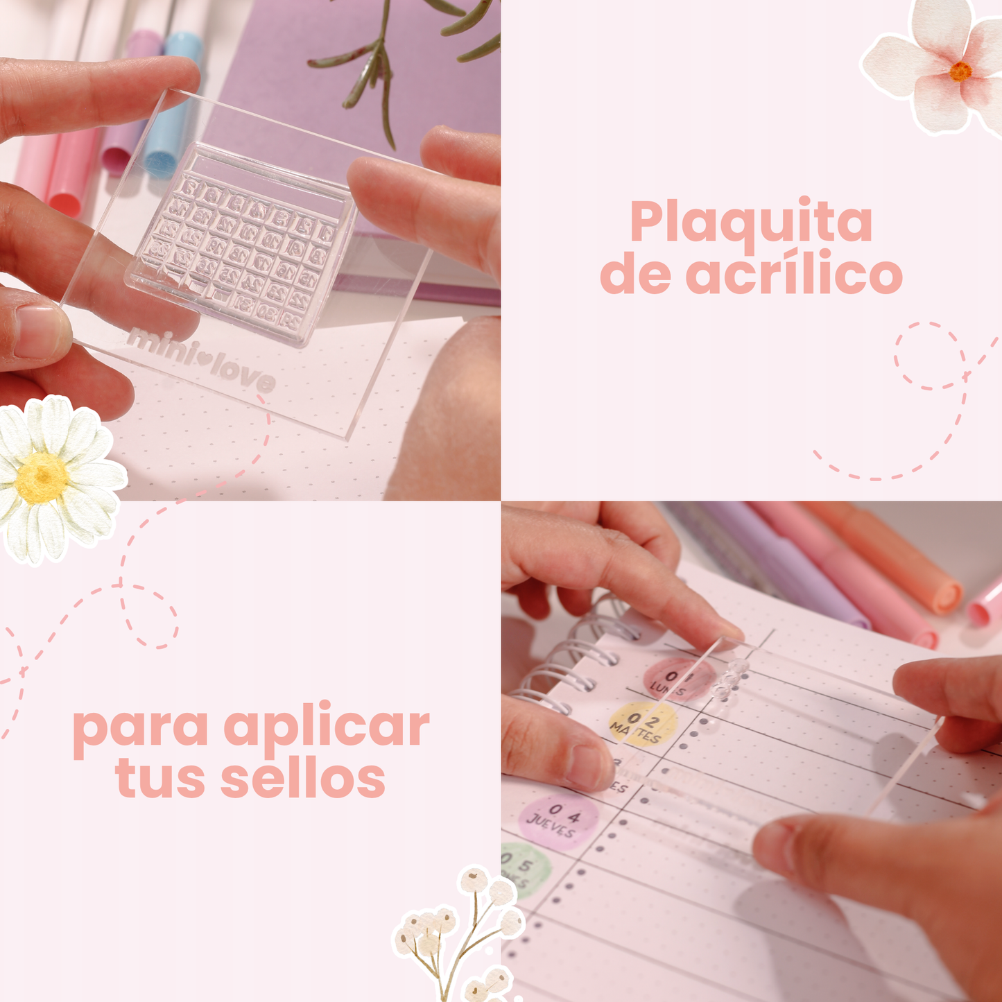 Plaquita de Acrílico para Sellos