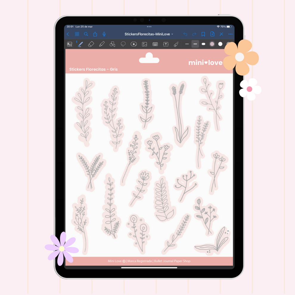 Sticker Digitales - Florecitas – Mini Love