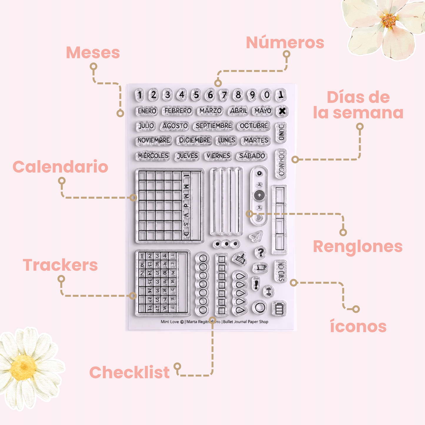 Sellos para Agenda Bullet Journal