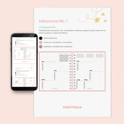 Guía Digital Bullet Journal - 12 Estructuras Semanales